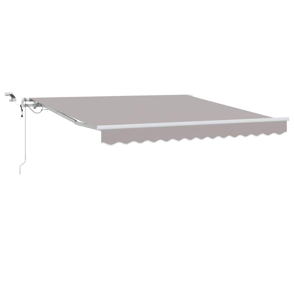 Inklapbaar Zonnescherm Lichtgrijs 350 x 250 cm Stof en Metaal
