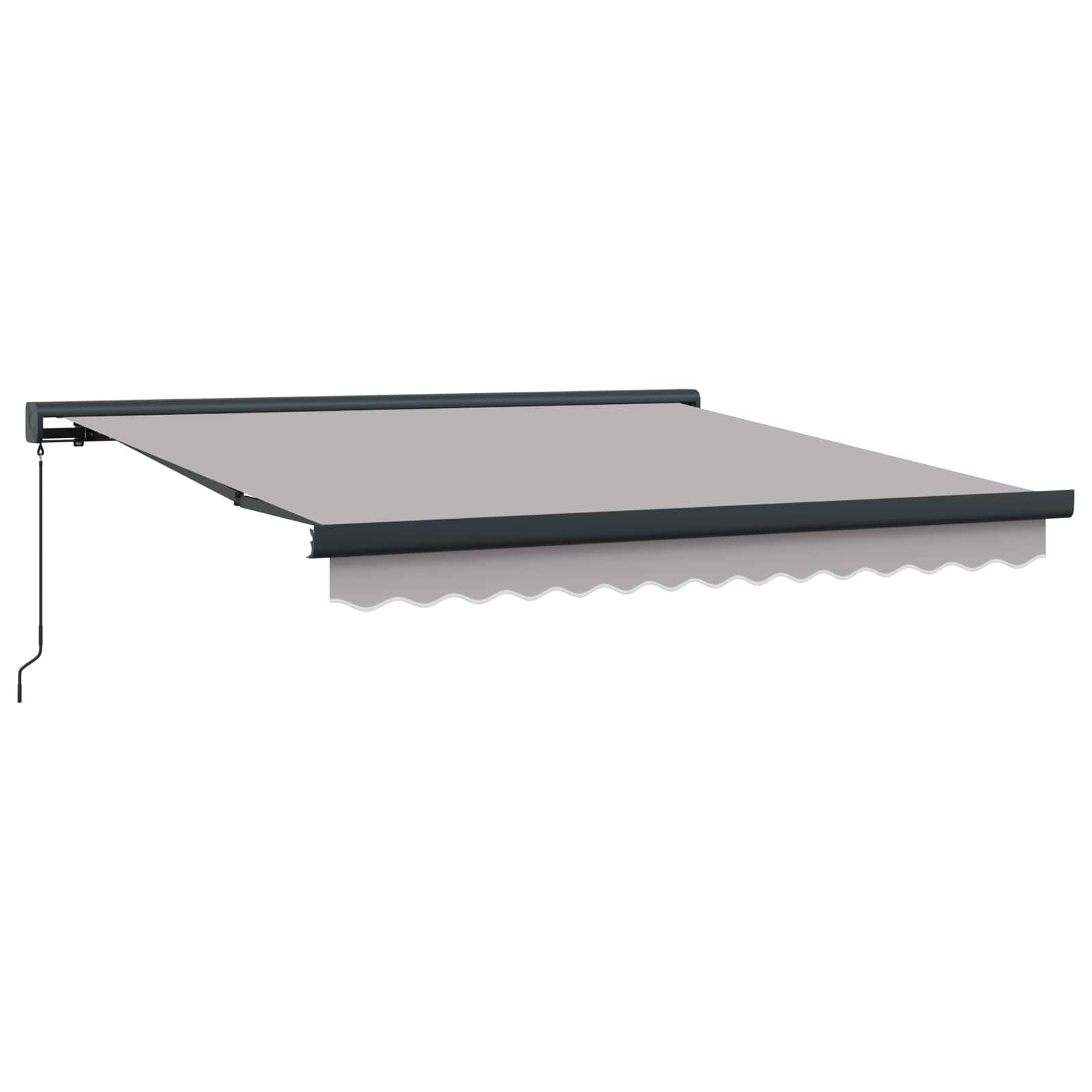 Inklapbaar Zonnescherm Lichtgrijs 350 x 250 cm Stof en Metaal