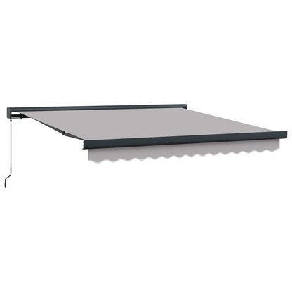 Inklapbaar Zonnescherm Lichtgrijs 350 x 250 cm Stof en Metaal