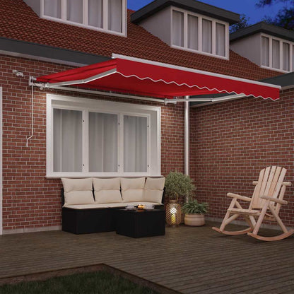 Inklapbaar Zonnescherm Rood 350 x 250 cm Stof en Metaal