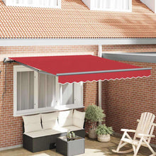 Inklapbaar Zonnescherm Rood 350 x 250 cm Polyester en staal