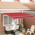 Inklapbaar Zonnescherm Rood 350 x 250 cm Polyester en Aluminium