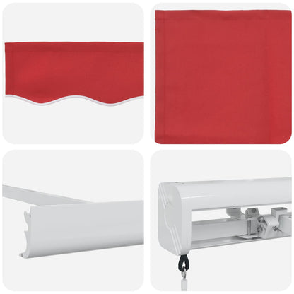 Inklapbaar Zonnescherm Rood 350 x 250 cm Stof en Metaal