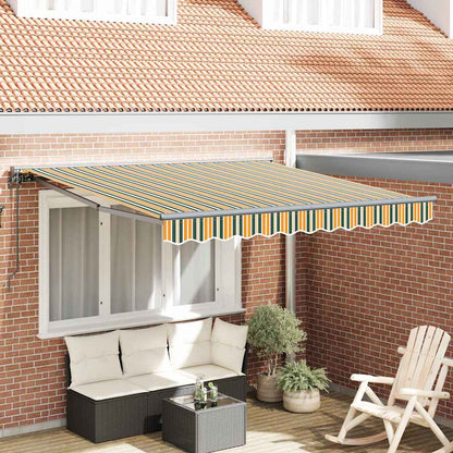 Inklapbaar Zonnescherm Groen En Geel 350 X 250 Cm Groen En Geel (Anthraciet Frame)