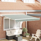 Retractable Awning 350 x 250 cm Green and White