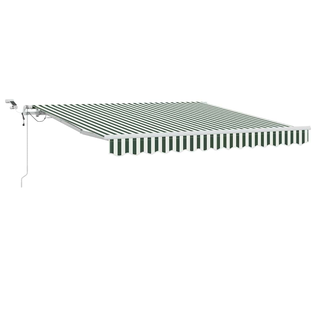 Inklapbaar Zonnescherm Groen en Wit 350 x 250 cm