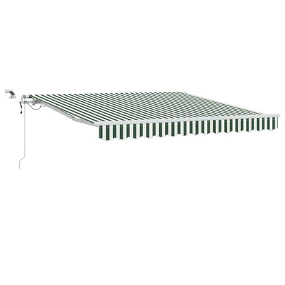 Inklapbaar Zonnescherm Groen en Wit 350 x 250 cm