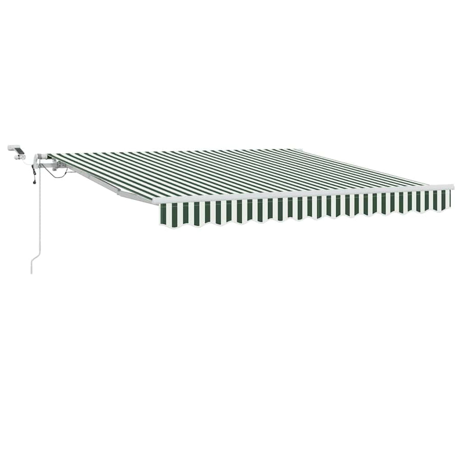 Inklapbaar Zonnescherm Groen en Wit 350 x 250 cm