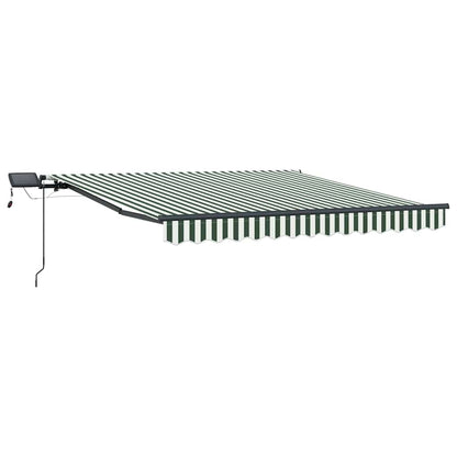 Inklapbaar Zonnescherm Groen en wit 350 x 250 cm Stof