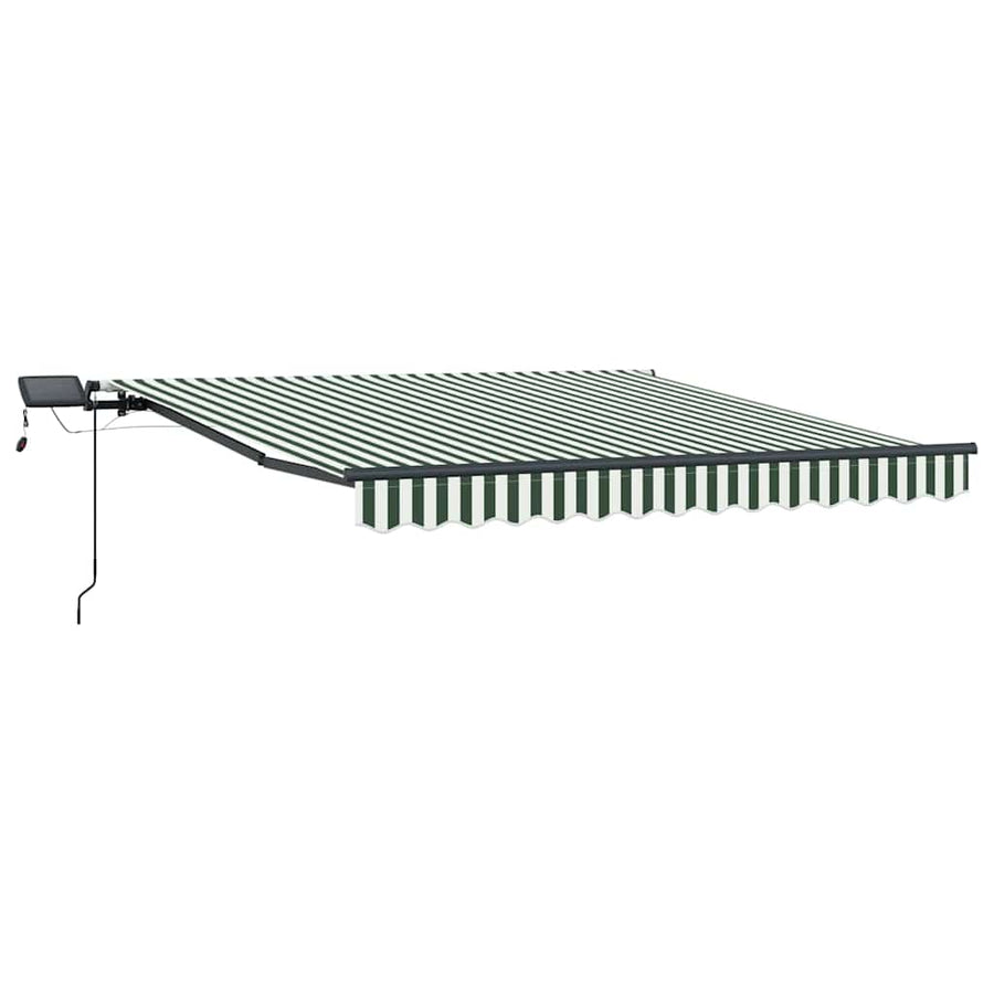 Inklapbaar Zonnescherm Groen en wit 350 x 250 cm Stof