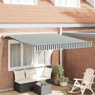 Zonnescherm 350x250 cm groen wit inklapbaar