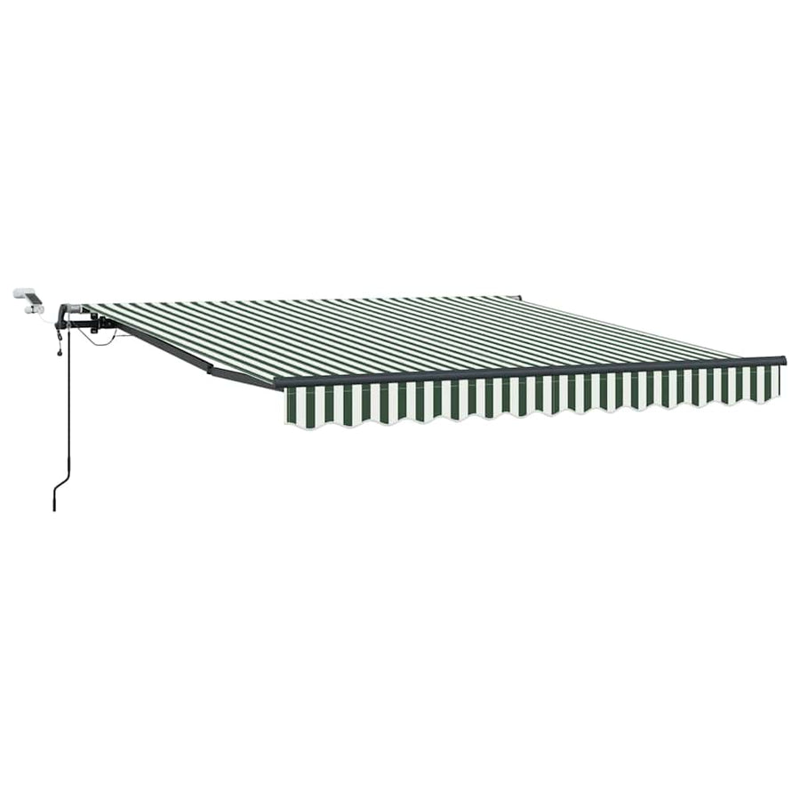 Inklapbaar Zonnescherm met Groen en wit 350 x 250 cm Stof