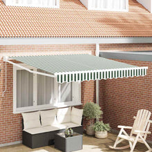 Inklapbaar Zonnescherm Groen en wit 350 x 250 cm Stof