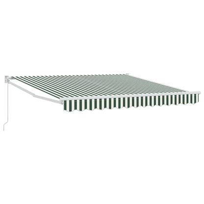 Inklapbaar Zonnescherm Groen en wit 350 x 250 cm Stof
