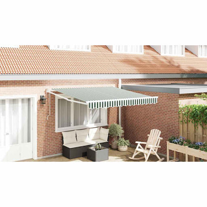 Inklapbaar Zonnescherm Groen en wit 350 x 250 cm Stof