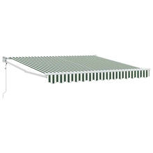 Inklapbaar Zonnescherm Groen en wit 350 x 250 cm Stof