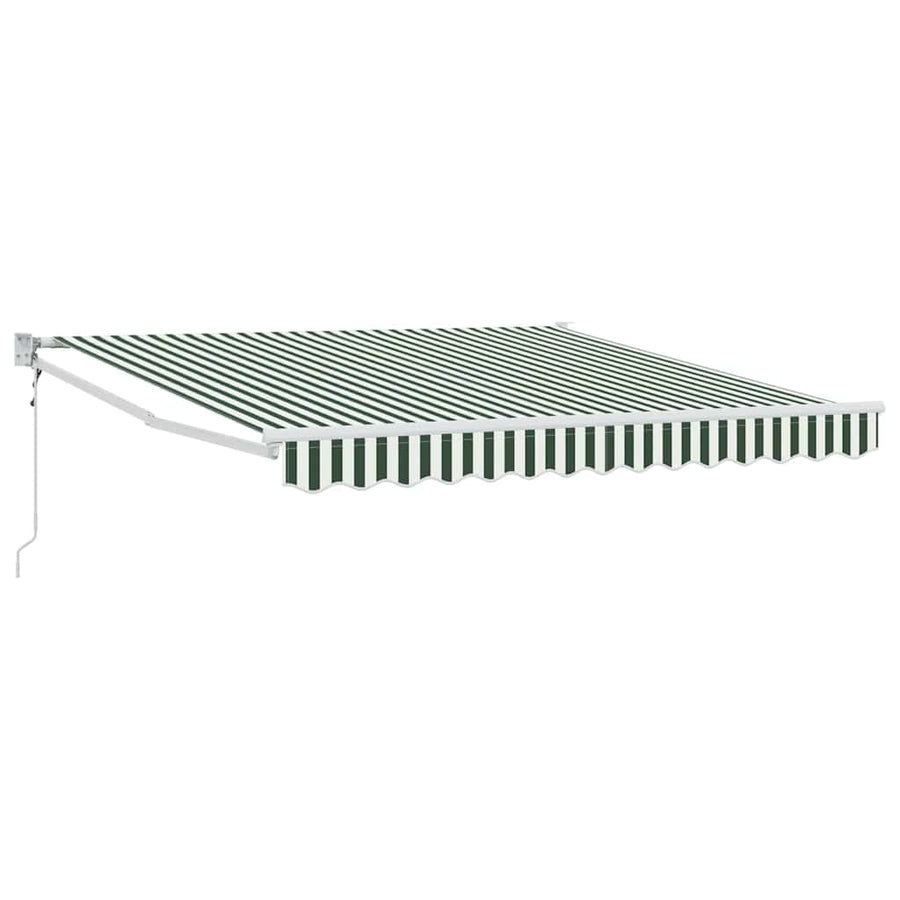 Inklapbaar Zonnescherm Groen en wit 350 x 250 cm Stof