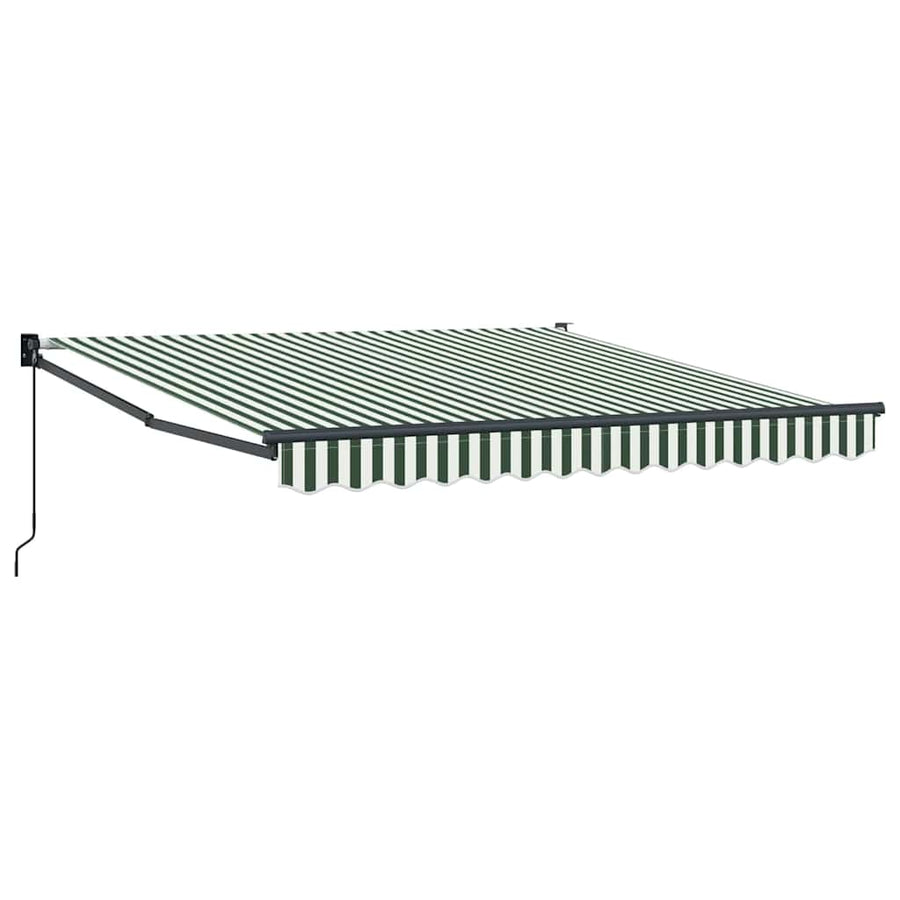 Inklapbaar Zonnescherm Groen en wit 350 x 250 cm Stof