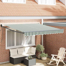 Inklapbaar Zonnescherm Groen en wit 350 x 250 cm Stof
