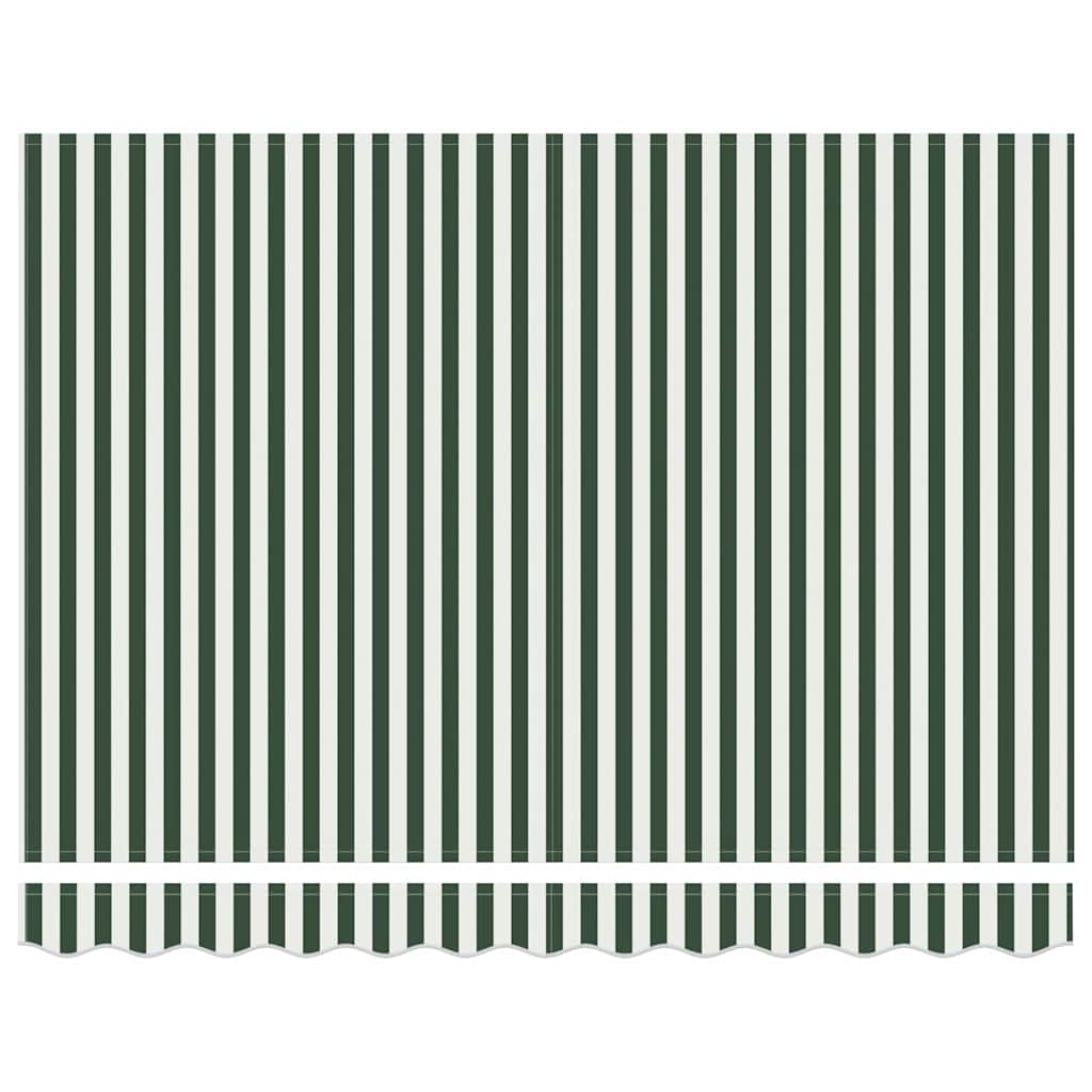 Inklapbaar Zonnescherm Groen en Wit 350 x 250 cm Stof en Metaal