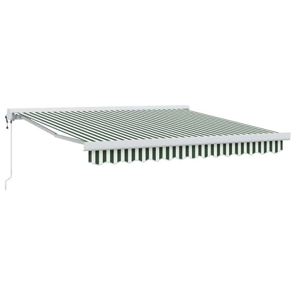 Inklapbaar Zonnescherm Groen en wit 350 x 250 cm Stof, Metaal