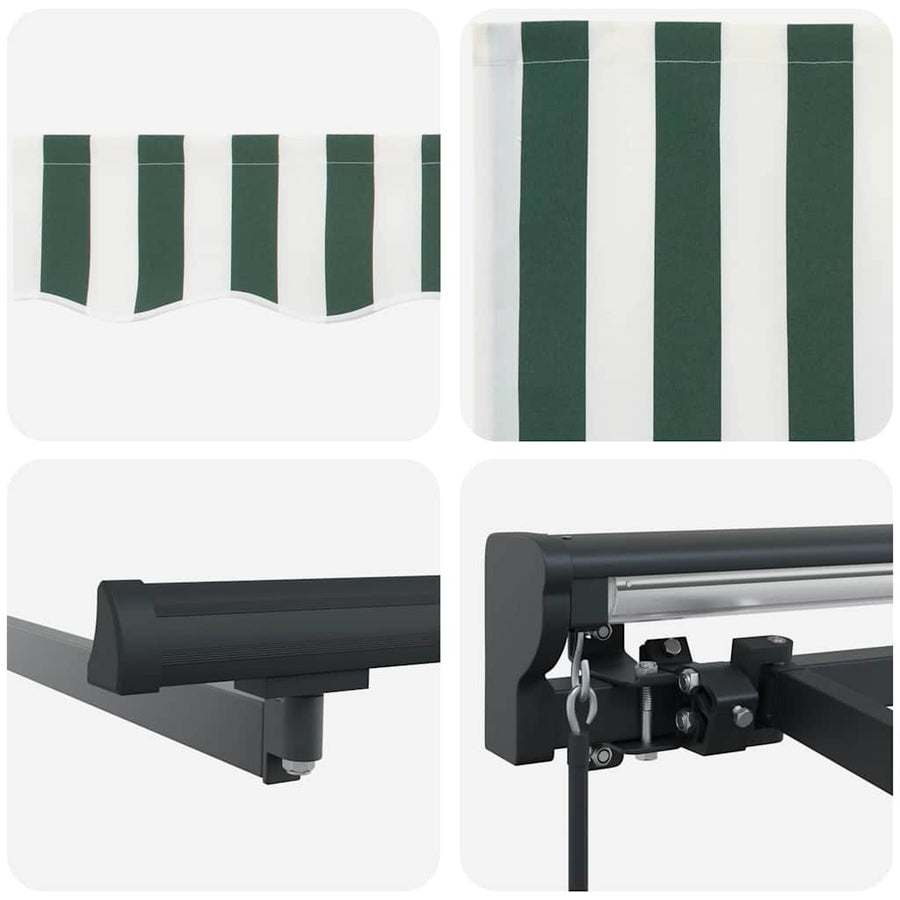 Zijde Frame Groen en Wit 350 x 250 cm Polyester met PU-coating