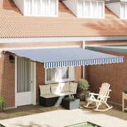 Retractable Awning Blue and White 400 × 300 cm