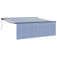 Inklapbaar Zonnescherm Blauwe en Witte Strepen 400 × 300 cm