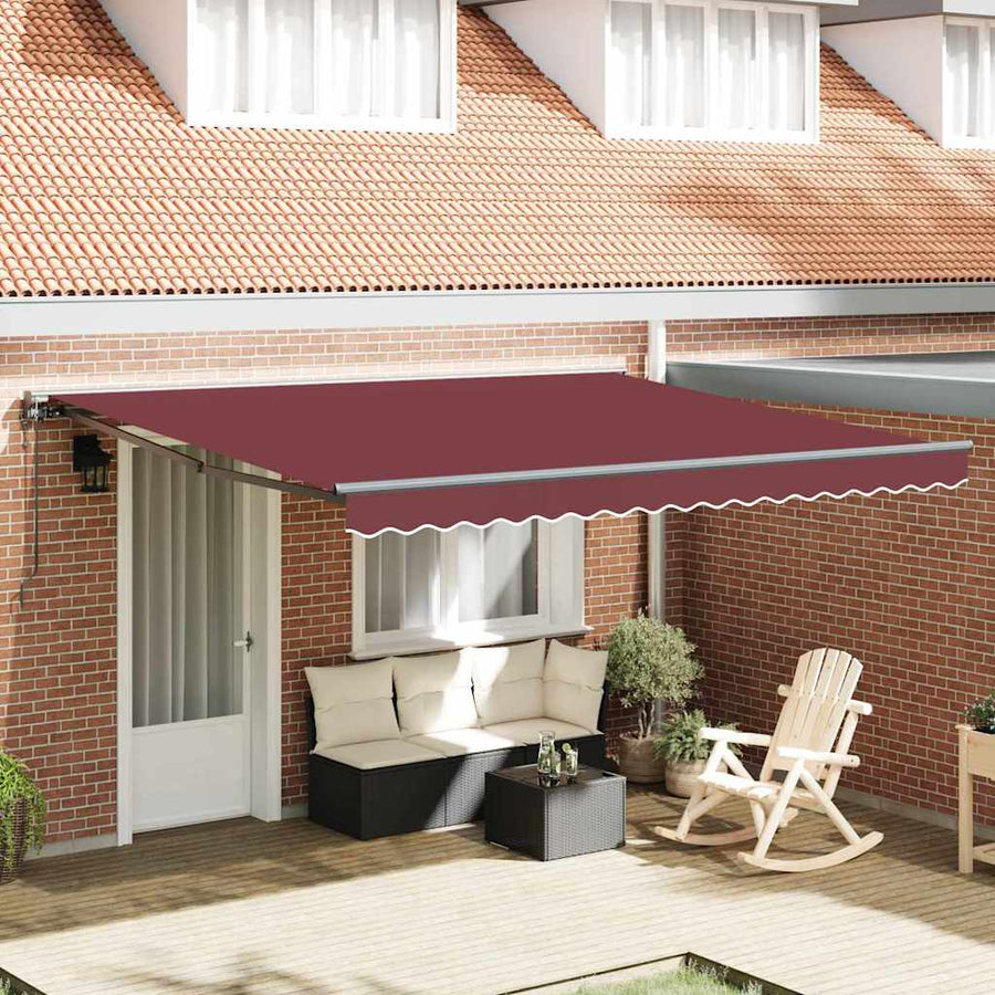 Elektrisch Semi-Cassette Zonnescherm Bordeaux Rood 400x300 cm