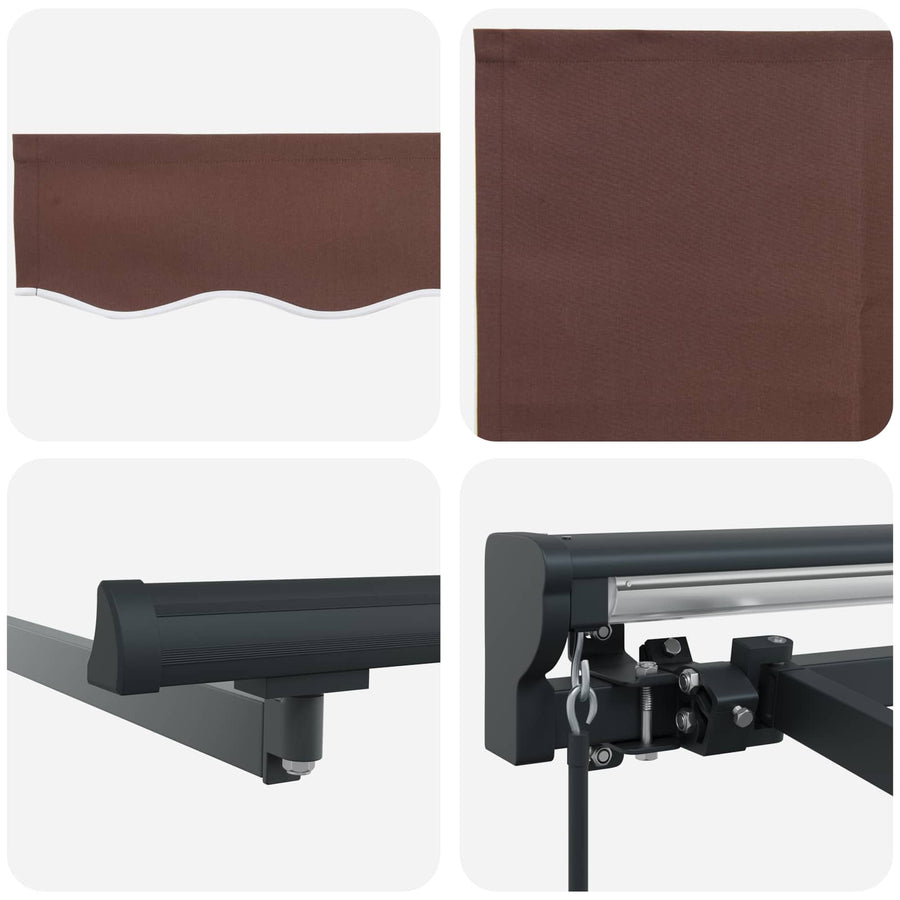 Inklapbaar Zonnescherm Bruin 400 × 300 cm Aluminium en Stof