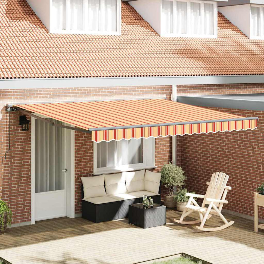 Inklapbaar Zonnescherm Geel en Oranje 400x300 cm Polyester doek