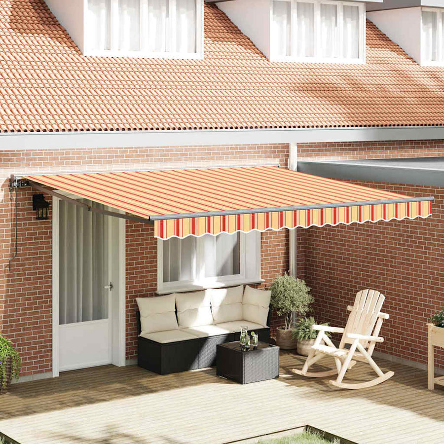 Inklapbaar Zonnescherm Geel en Oranje 400x300 cm Polyester