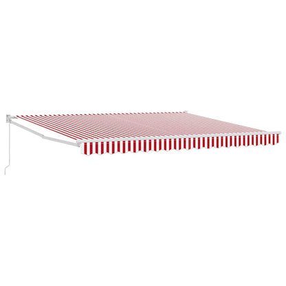 Inklapbaar Zonnescherm Rood En Wit 400 × 300 Cm Polyester