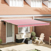 Retractable Awning Red and White 400 × 300 cm