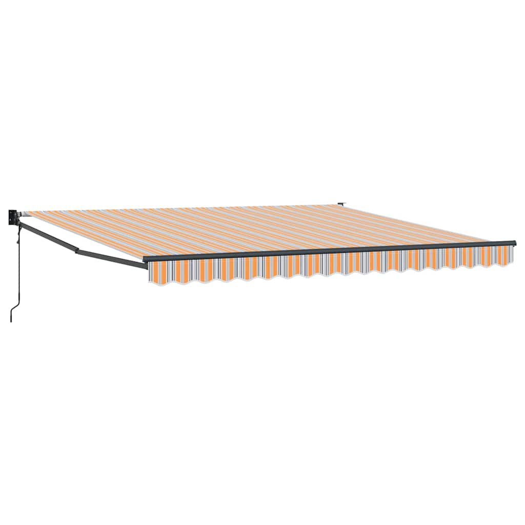 Inklapbaar Zonnescherm Multikleur 400X300 Cm Stof Oranje/Grijs/Blauw Wit