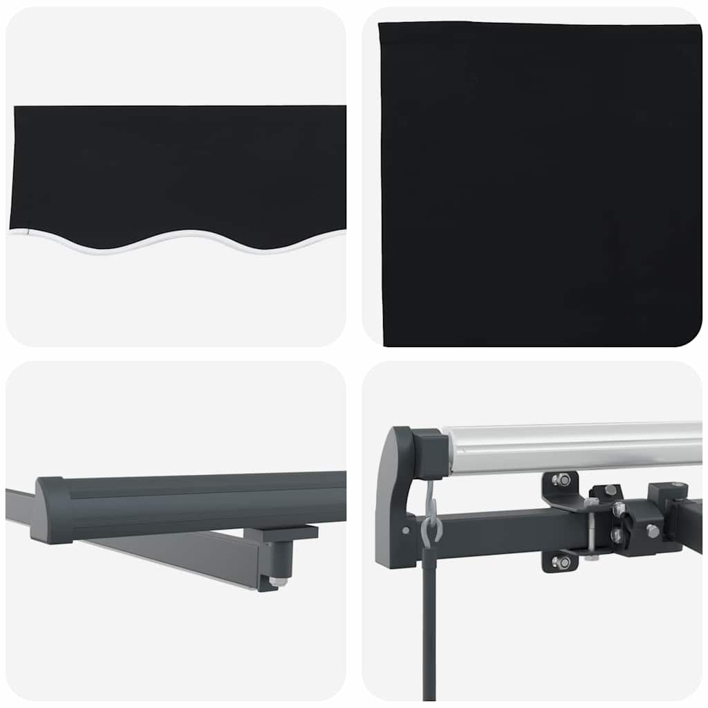 Inklapbaar Zonnescherm Zwart 400 ×300 cm Stof
