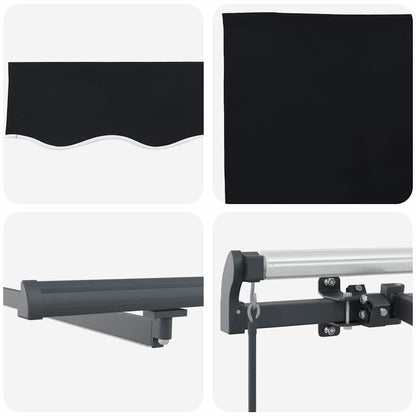 Inklapbaar Zonnescherm Zwart 400 ×300 cm Stof