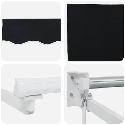 Inklapbaar Zonnescherm Zwart 400 × 300 cm Polyester