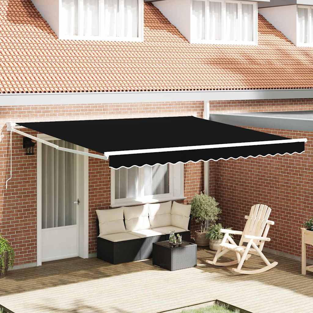 Inklapbaar Zonnescherm Zwart 400 × 300 cm Polyester