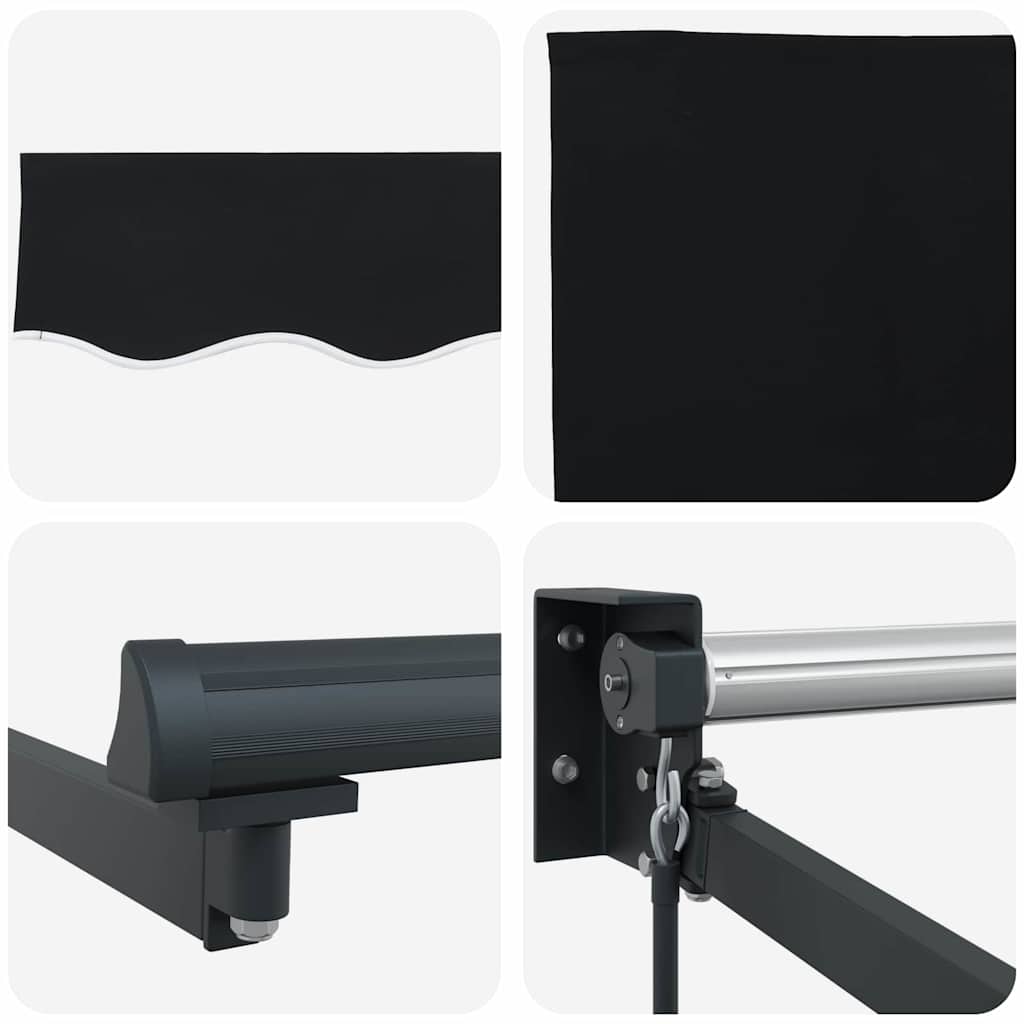 Inklapbaar Zonnescherm Zwart 400 × 300 cm