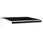 Retractable Awning Black 400 × 300 cm Fabric and Metal