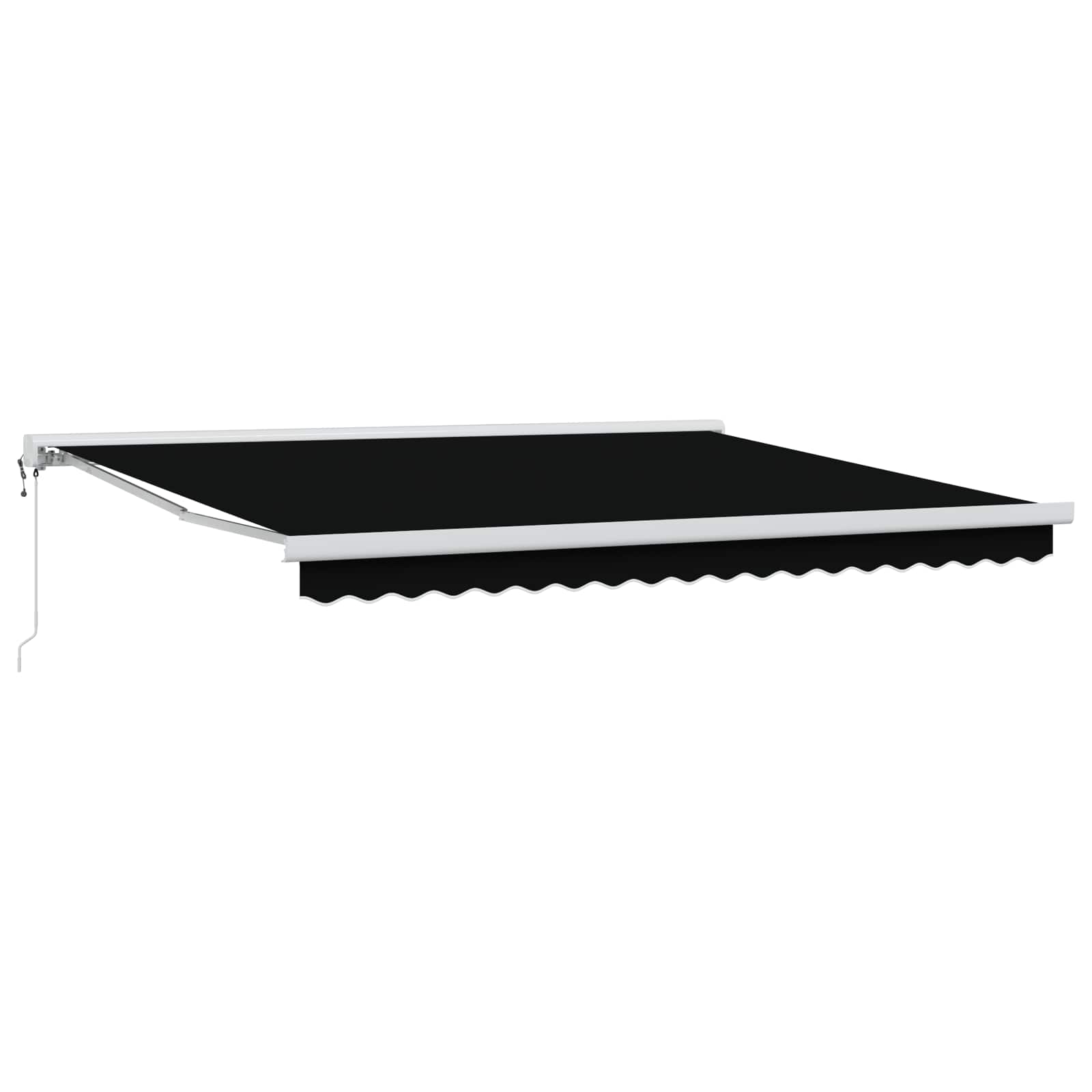 Inklapbaar Zonnescherm Zwart 400 × 300 cm Stof en Metaal