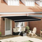 Retractable Awning Black 400 × 300 cm Aluminum and Fabric