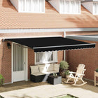 Retractable Awning Black 400 × 300 cm Aluminum and Fabric