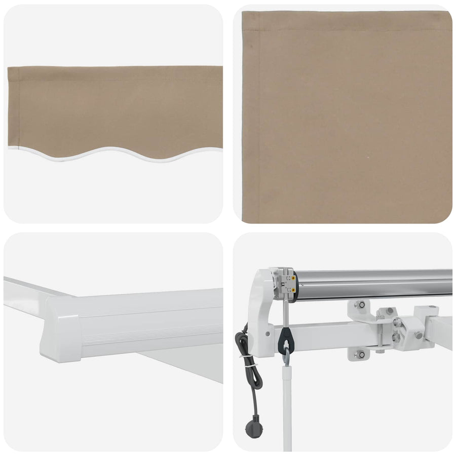 Inklapbaar Zonnescherm Beige 400 × 300 cm Stof