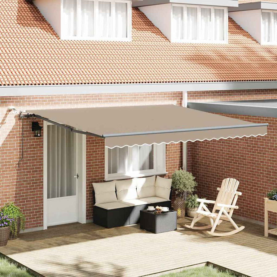 Luifeldoek met Beige 400 × 300 cm Polyester