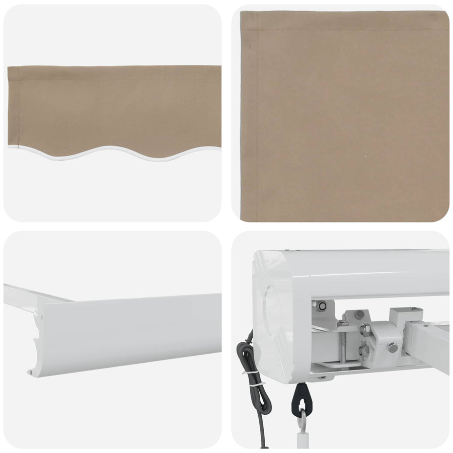 Inklapbaar Zonnescherm Beige 400 × 300 cm Stof en Metaal