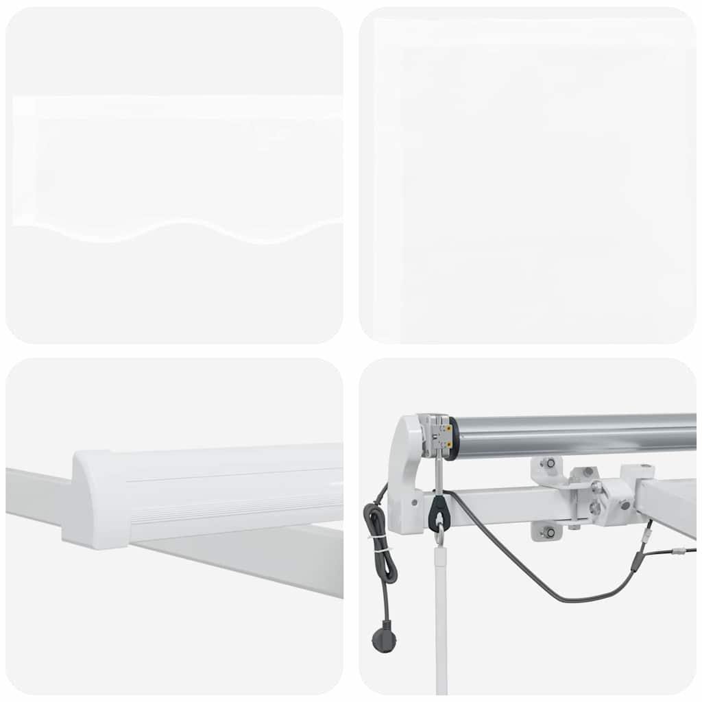 Inklapbaar Zonnescherm Wit 400 × 300 cm Stof en Metaal