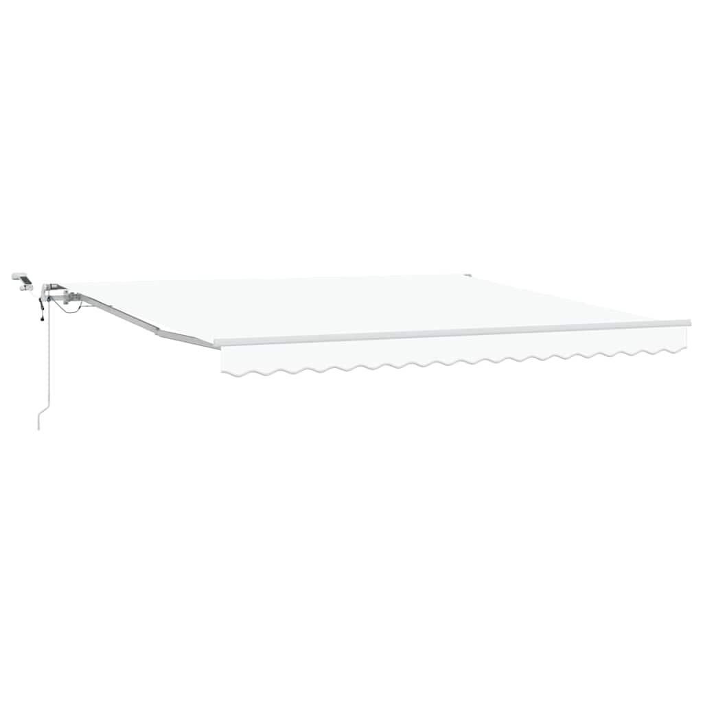 Inklapbaar Zonnescherm Wit 400 × 300 cm Stof en Metaal