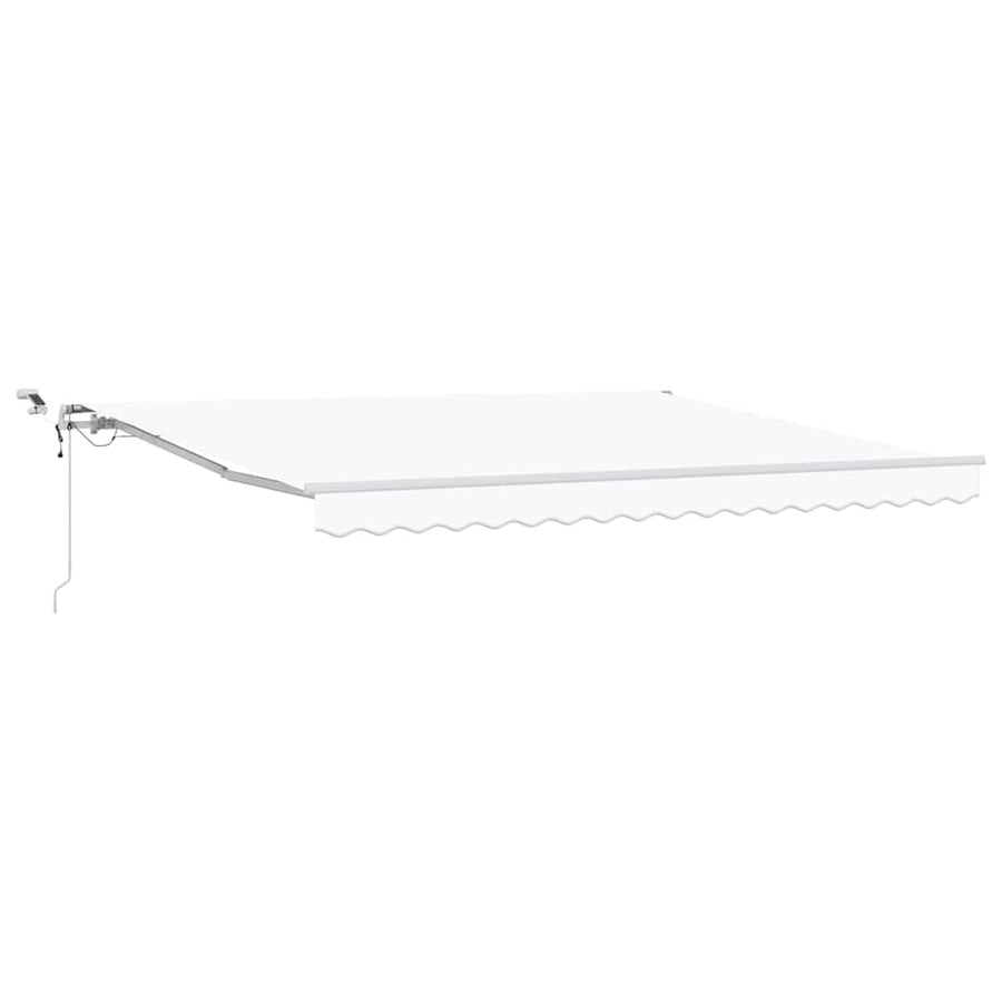 Inklapbaar Zonnescherm Wit 400 × 300 cm Stof en Metaal